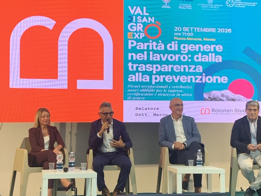 Parità di genere nel lavoro Boosten Studio al Val di Sangro Expo 2026